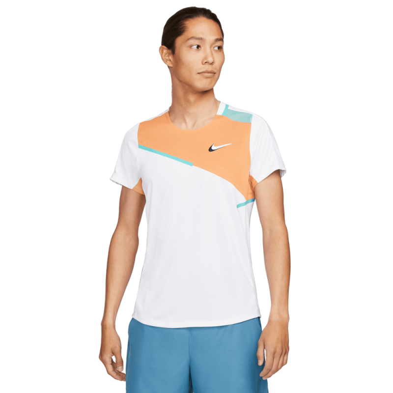 Tee Shirt NikeCourt Dri-FIT Slam Blanc/Orange