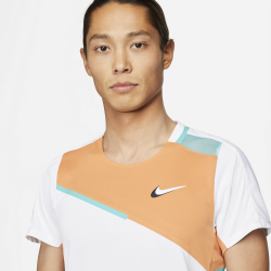 Prix Tee Shirt NikeCourt Dri-FIT Slam Blanc/Orange
