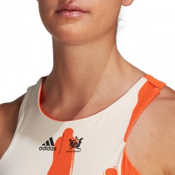 Promo Débardeur Femme Adidas Thebe Magugu New York Beige/Orange