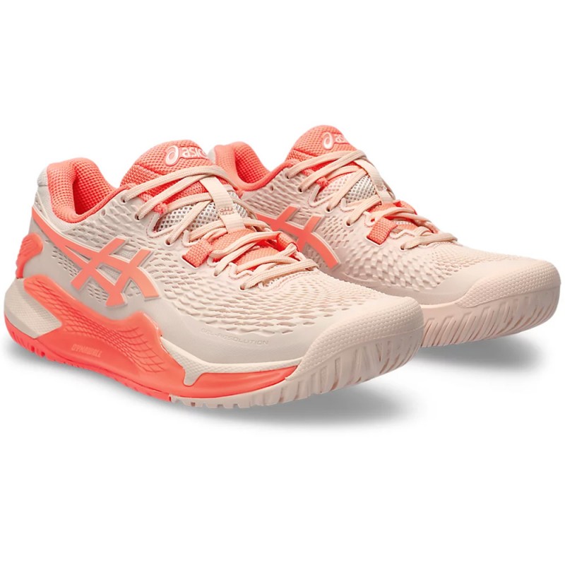 Chaussure Femme Asics Gel Resolution 9 Toutes Surfaces Saumon