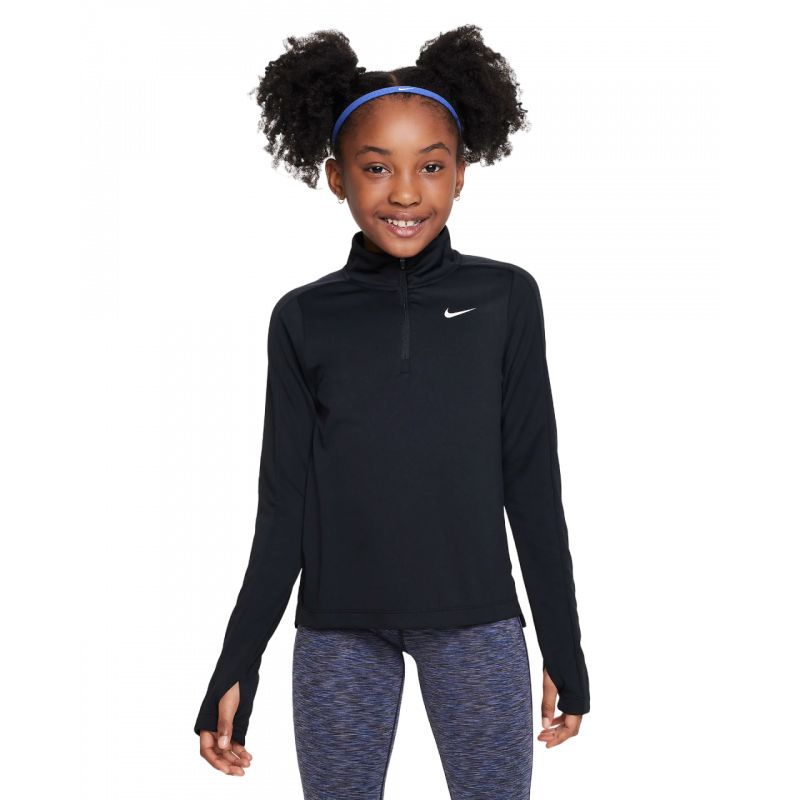 Haut Manches Longues Fille Nike Dri-FIT Noir