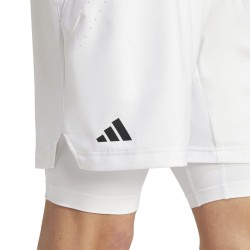 Promo Short Adidas Pro 2 en 1 Blanc