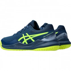 Promo Chaussure Enfant Asics Gel Resolution 9 GS Toutes Surfaces Bleu Marine