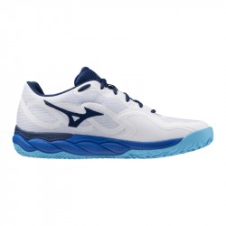 Chaussure Mizuno Wave Enforce Court AC Toutes Surfaces Blanc/bleu