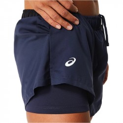 Promo Short Femme Asics Court Bleu Marine