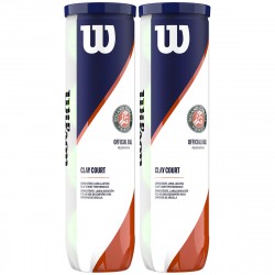 BiPack de 4 Balles Wilson Roland Garros Terre Battue