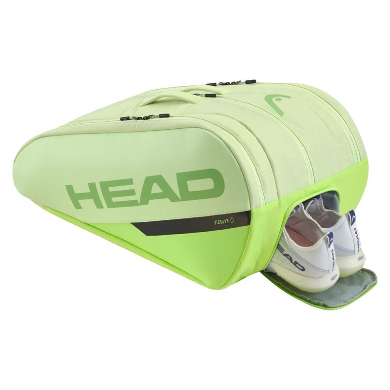 Sac De Padel HEAD Core Combi 2019 – 2 Compartiments, 4 Raquettes, 100% Polyester, Noir/jaune Fluo
