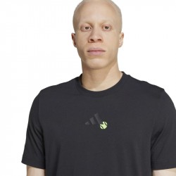 Promo Tee-Shirt Adidas Tennis Jeu Graphic Noir