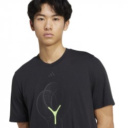 Promo Tee-Shirt Adidas Graphic Tennis 3 Rackets Noir