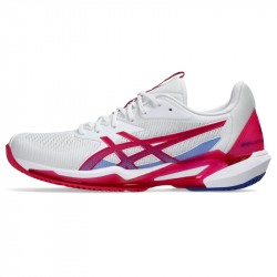 Achat Chaussure Femme Asics Solution Speed FF 3 Toutes Surfaces Blanc/Rose