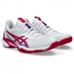 Promo Chaussure Femme Asics Solution Speed FF 3 Toutes Surfaces Blanc/Rose