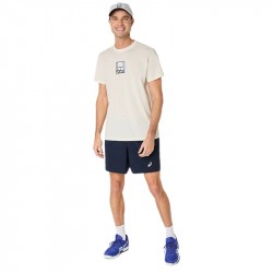 Tee-Shirt Asics Court Core Graphic Blanc Cassé