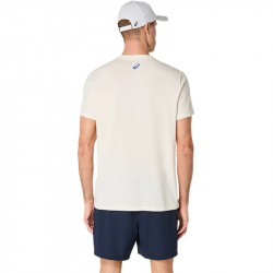Achat Tee-Shirt Asics Court Core Graphic Blanc Cassé