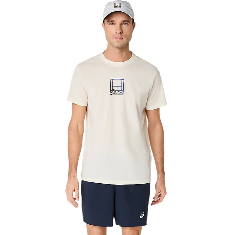 Tee-Shirt Asics Court Core Graphic Blanc Cassé Tee-Shirt Asics Court Core Graphic Blanc Cassé