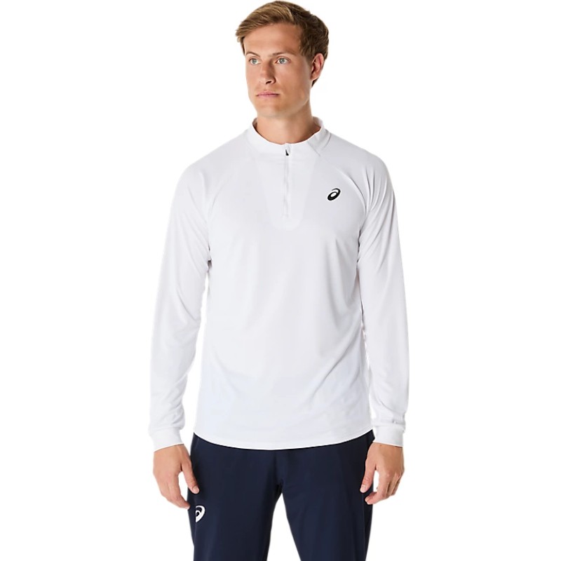 Haut Manches Longues Asics Match LS 1/2 Zip Blanc