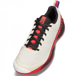Promo Chaussure Wilson Rush Pro 4.5 Toutes Surfaces US Open Beige/Rouge