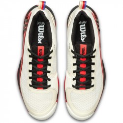 Chaussure Wilson Rush Pro 4.5 Toutes Surfaces US Open Beige/Rouge