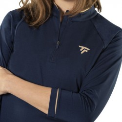 Prix Haut Manches Longues Femme Tecnifibre Thermozip 3/4 Bleu Marine