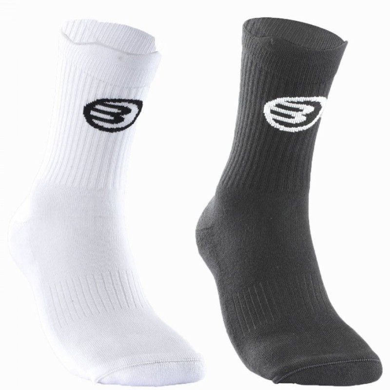 2 Paires de Chaussettes Bullpadel Noir/Blanc 2 Paires de Chaussettes Bullpadel Noir/Blanc