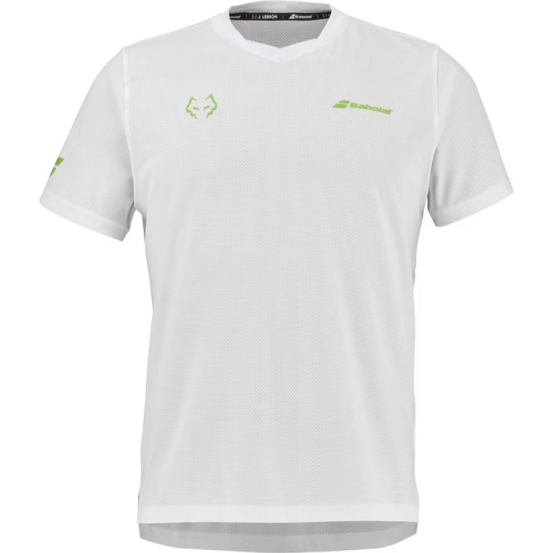 Tee-Shirt de Padel Babolat Crew Neck Lebron Blanc