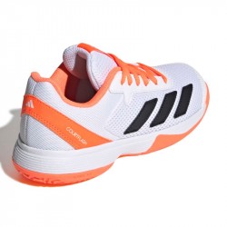 Promo Chaussure Enfant Adidas CourtFlash Blanc/Orange