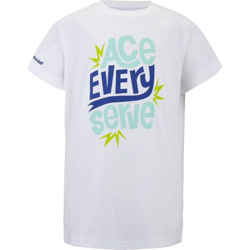 Tee-Shirt Enfant Babolat Exercise Cotton Blanc
