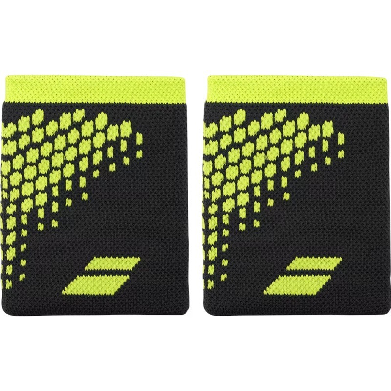 Serre-Poignets Babolat Logo Jumbo x2 Noir/Jaune