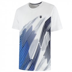 Tee-Shirt K-Swiss Hypercourt Print Crew 6 Blanc