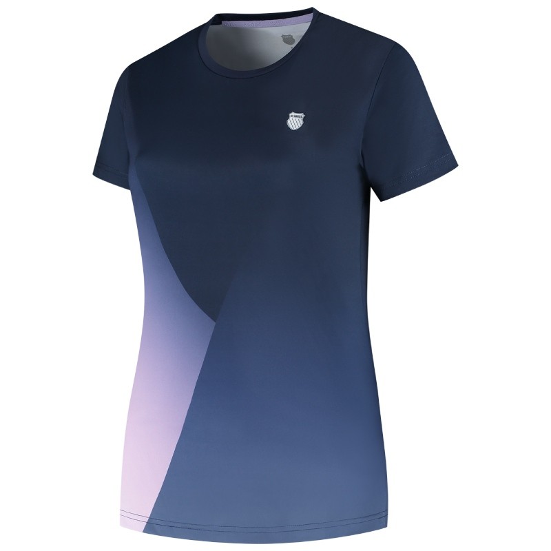Tee-Shirt Femme K-Swiss Hypercourt Print Bleu Marine
