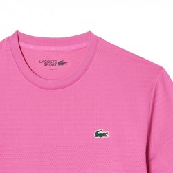 Promo Tee-Shirt Lacoste Tennis Jacquard Stretch Ultra Dry Rose