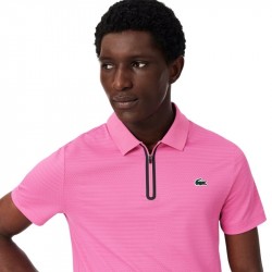 Prix Polo Lacoste Tennis Jacquard Stretch Ultra Dry Rose
