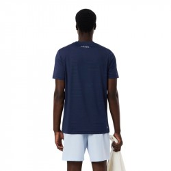 Achat Tee-Shirt Lacoste Tennis Jacquard Stretch Ultra Dry Bleu Marine