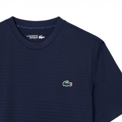 Promo Tee-Shirt Lacoste Tennis Jacquard Stretch Ultra Dry Bleu Marine