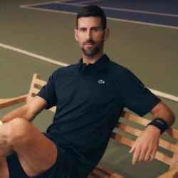 Polo Lacoste Tennis X Novak Djokovic On Court Bleu Marine