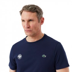 Prix Tee-Shirt Lacoste Tennis Ultra Dry Edition Roland Garros Bleu Marine