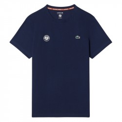 Vente Tee-Shirt Lacoste Tennis Ultra Dry Edition Roland Garros Bleu Marine