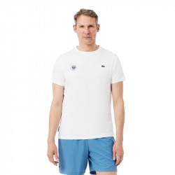 Tee-Shirt Lacoste Tennis Ultra Dry Edition Roland Garros Blanc