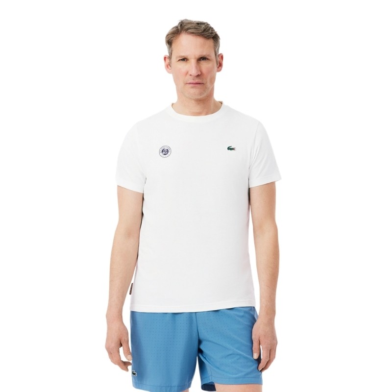 Tee-Shirt Lacoste Tennis Ultra Dry Edition Roland Garros Blanc