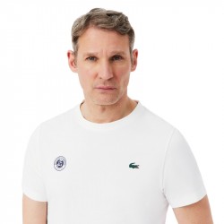 Prix Tee-Shirt Lacoste Tennis Ultra Dry Edition Roland Garros Blanc