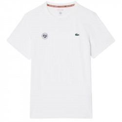 Vente Tee-Shirt Lacoste Tennis Ultra Dry Edition Roland Garros Blanc