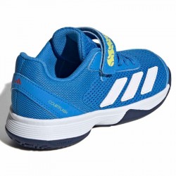 Promo Chaussure Enfant Adidas CourtFlash Scratch Bleu