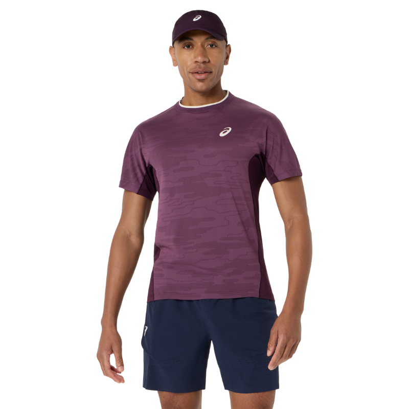 Tee Shirt Asics Match Jacquard SS Bordeaux