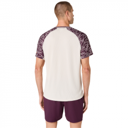 Achat Tee Shirt De Padel Asics Court SS Beige/Bordeaux