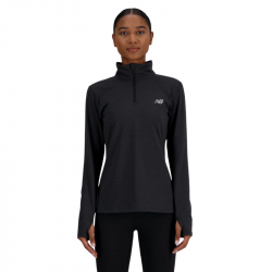 Haut Manches Longues Femme New Balance Sport Essentials Space Dye Noir