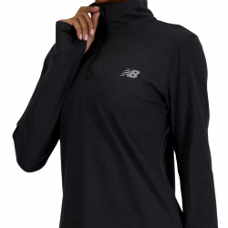 Prix Haut Manches Longues Femme New Balance Sport Essentials Space Dye Noir