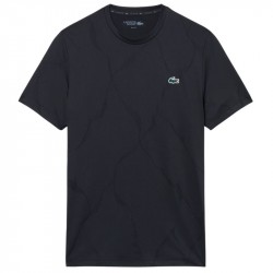 Tee-Shirt Lacoste Tennis Jacquard Ultra Dry Noir