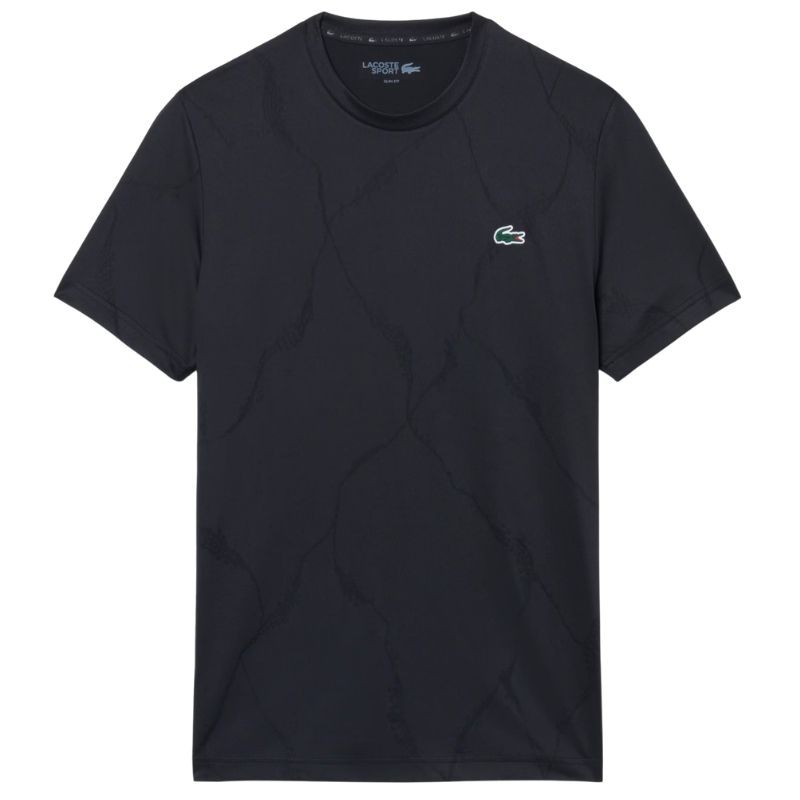 Tee-Shirt Lacoste Tennis Jacquard Ultra Dry Noir