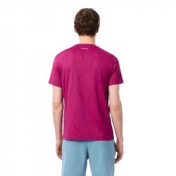 Achat Tee-Shirt Lacoste Tennis Jacquard Ultra Dry Fuchsia