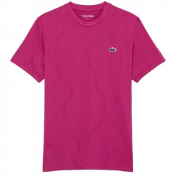 Vente Tee-Shirt Lacoste Tennis Jacquard Ultra Dry Fuchsia