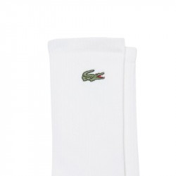 Achat 3 Paires De Chaussettes Lacoste Hautes Côtelées Blanc